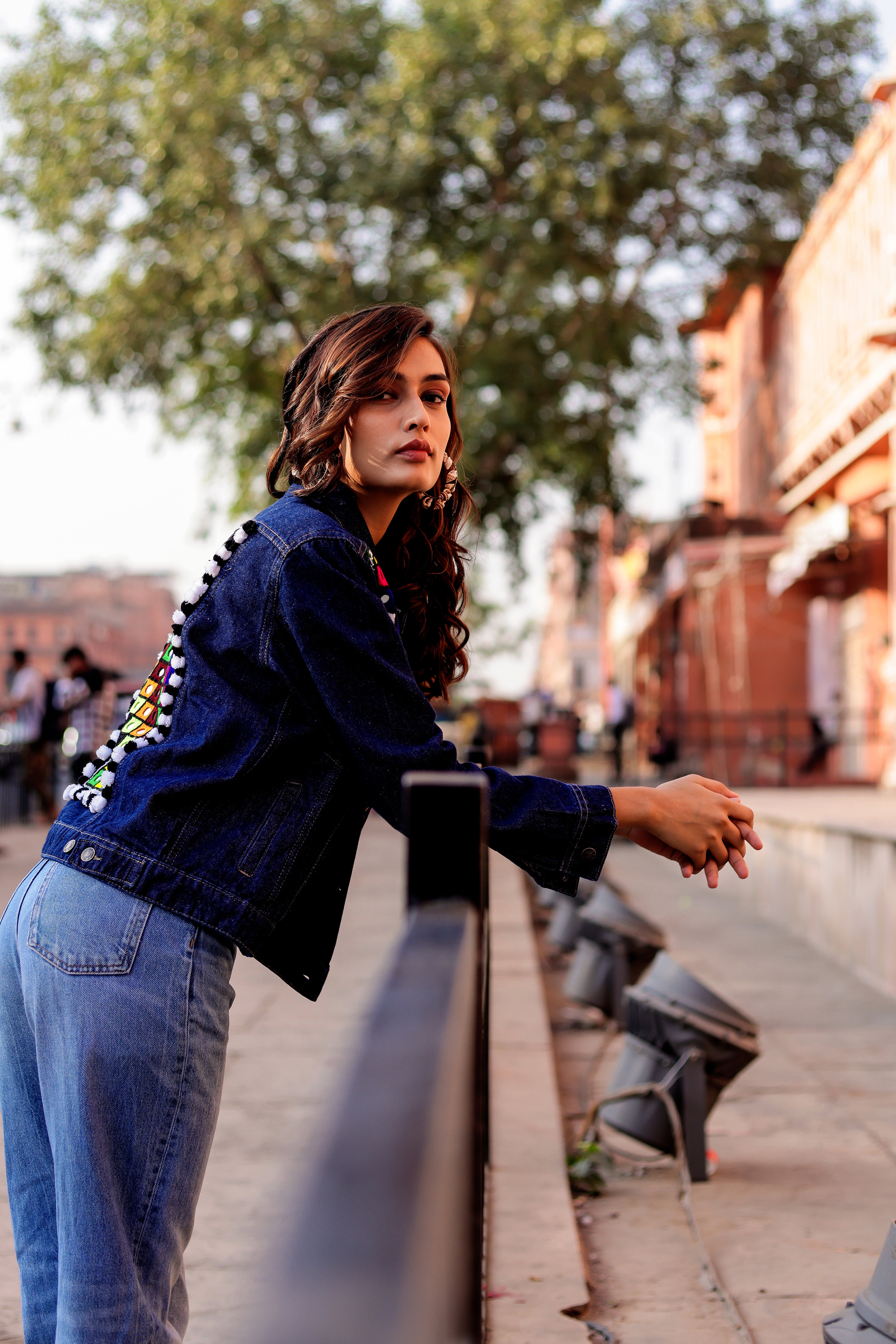 Bohemian Charm Denim Jacket with Handcrafted Embroidery