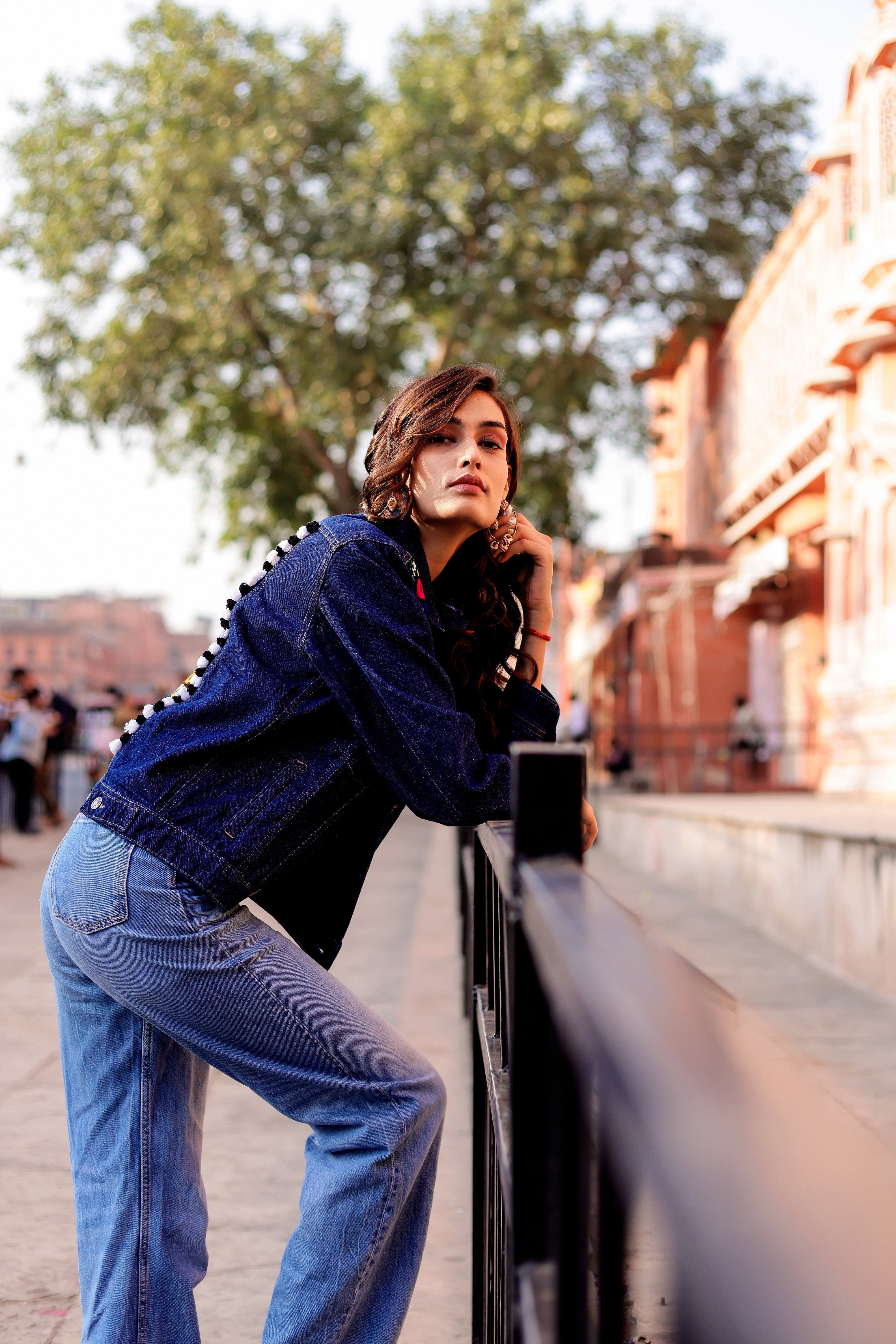 Bohemian Charm Denim Jacket with Handcrafted Embroidery