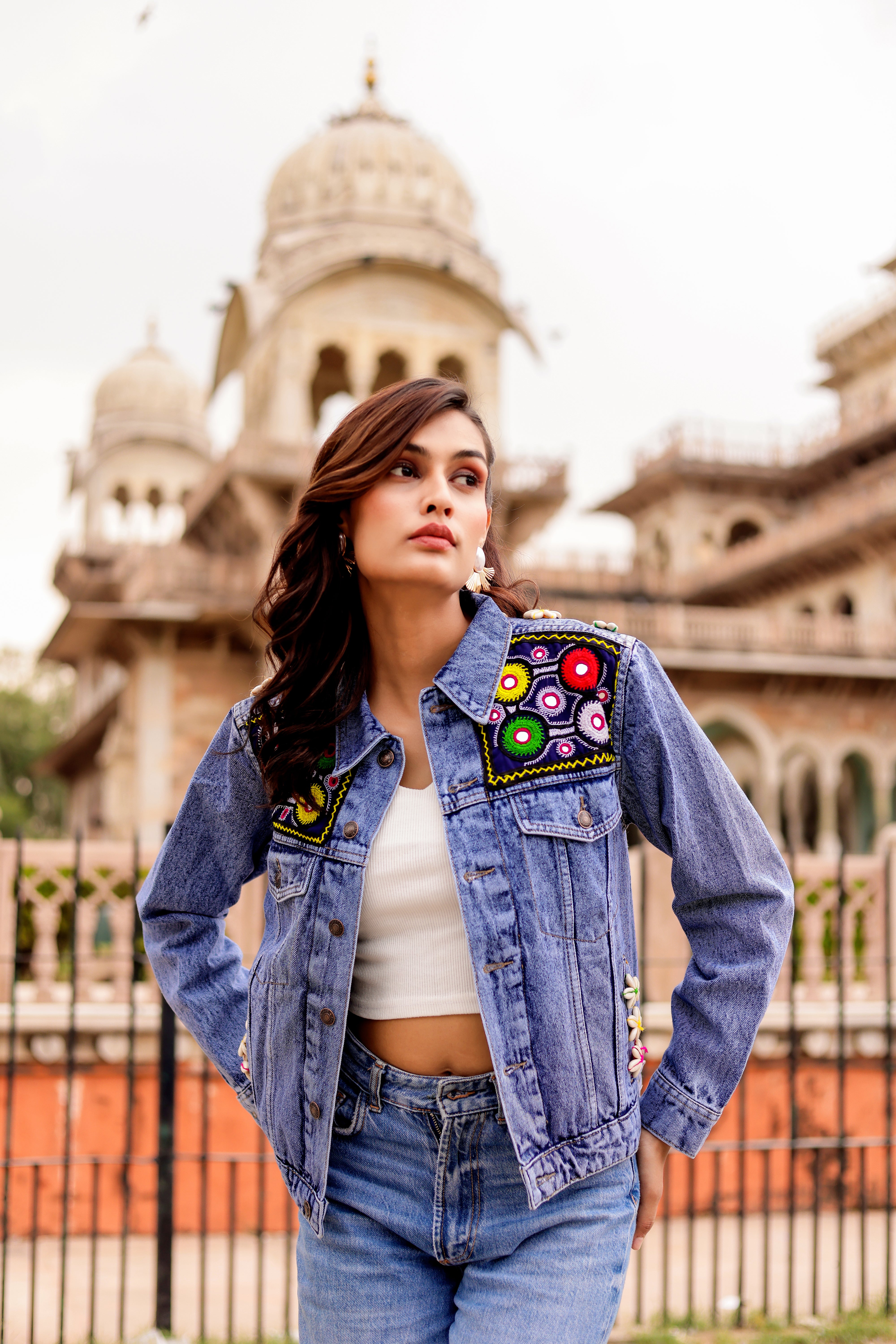 Urban Tradition: Handcrafted Fusion Denim Jacket