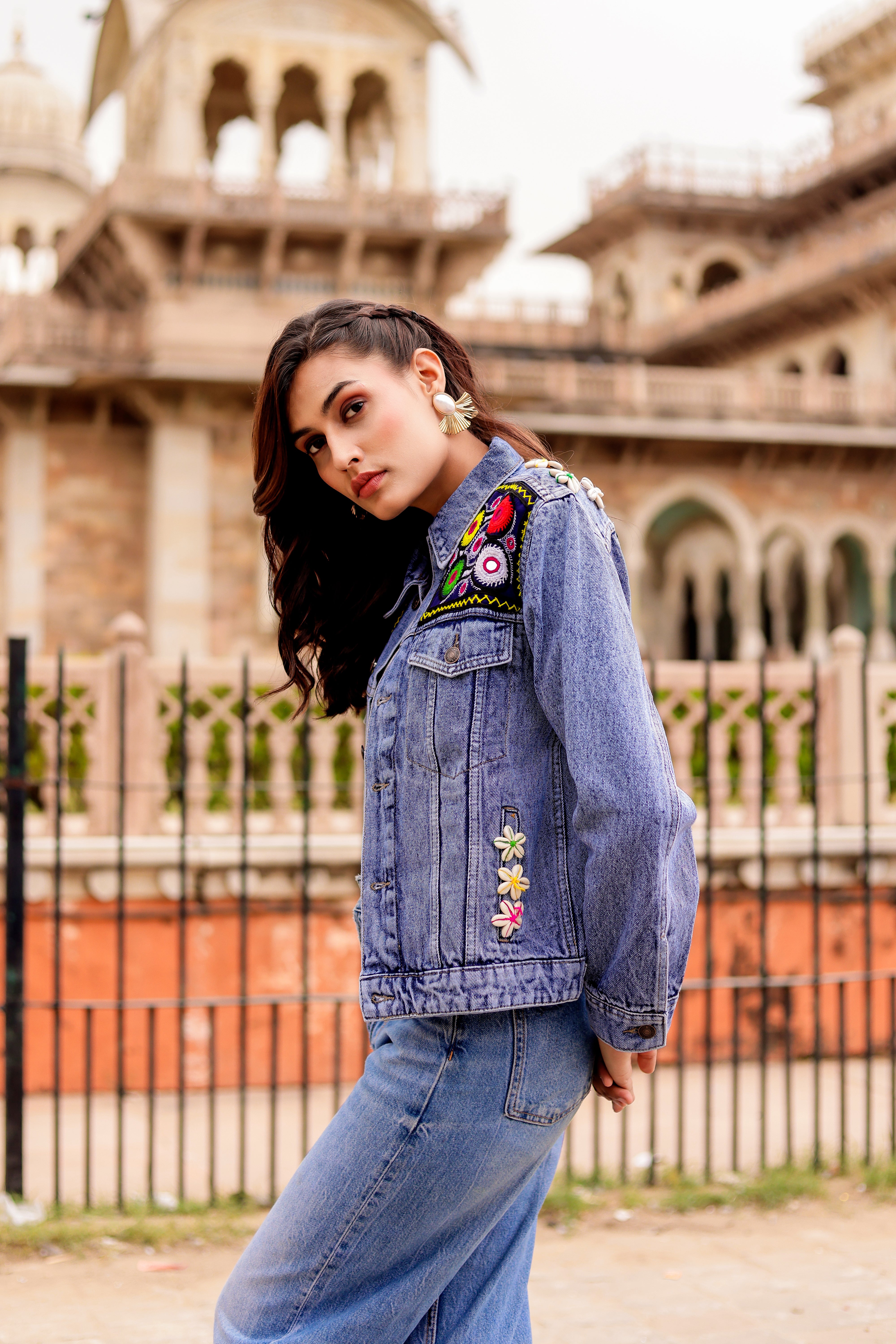 Urban Tradition: Handcrafted Fusion Denim Jacket