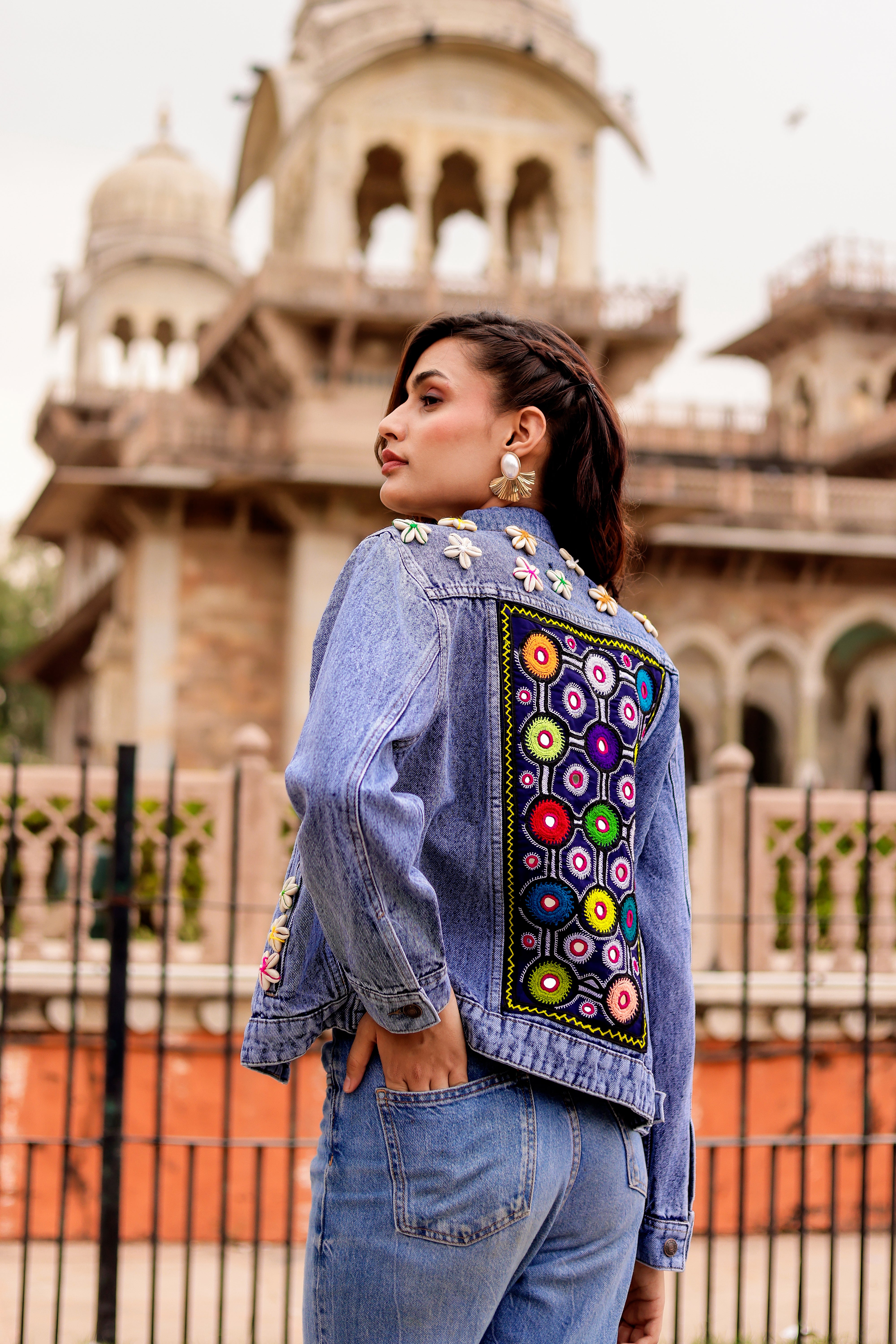 Urban Tradition: Handcrafted Fusion Denim Jacket