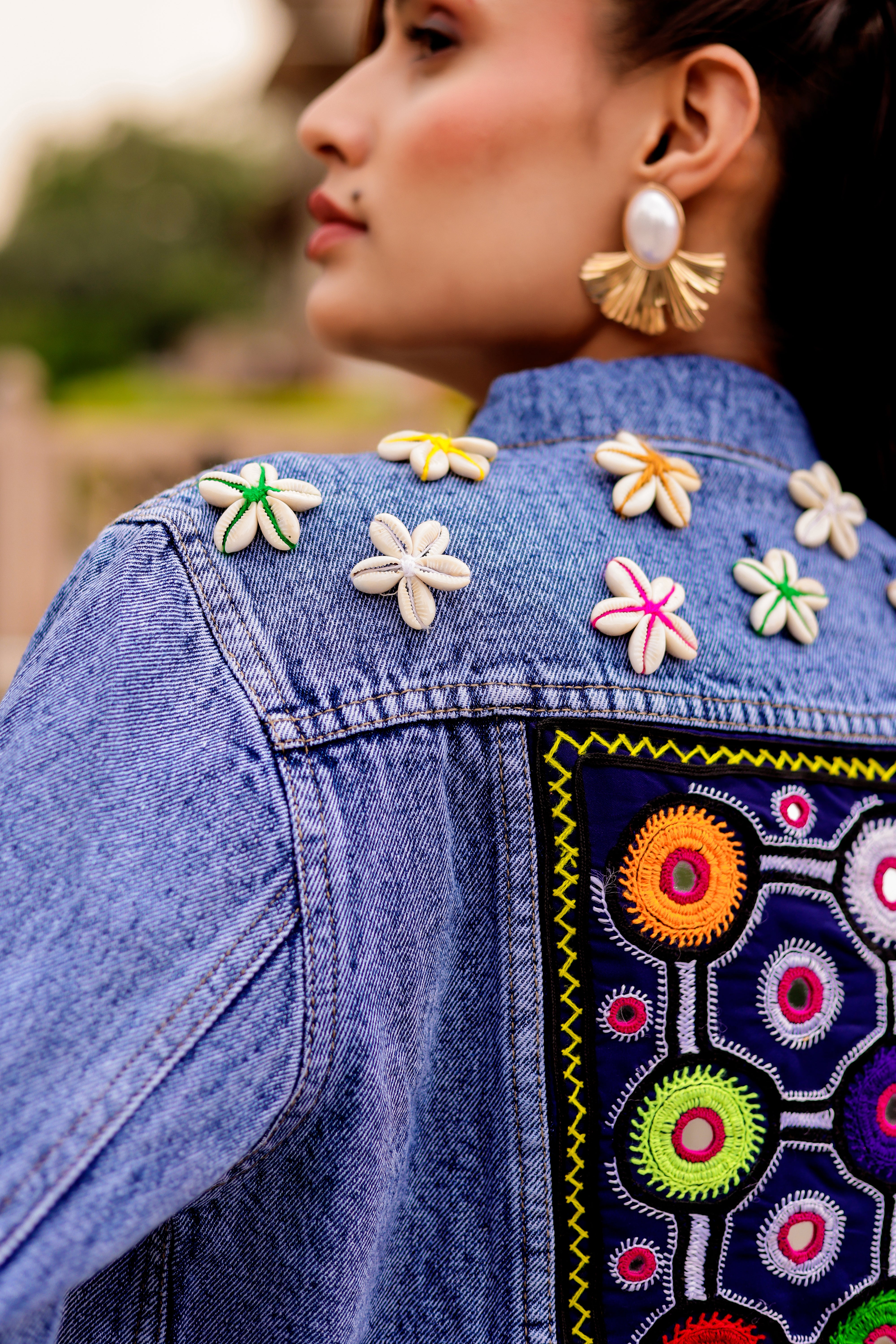 Urban Tradition: Handcrafted Fusion Denim Jacket