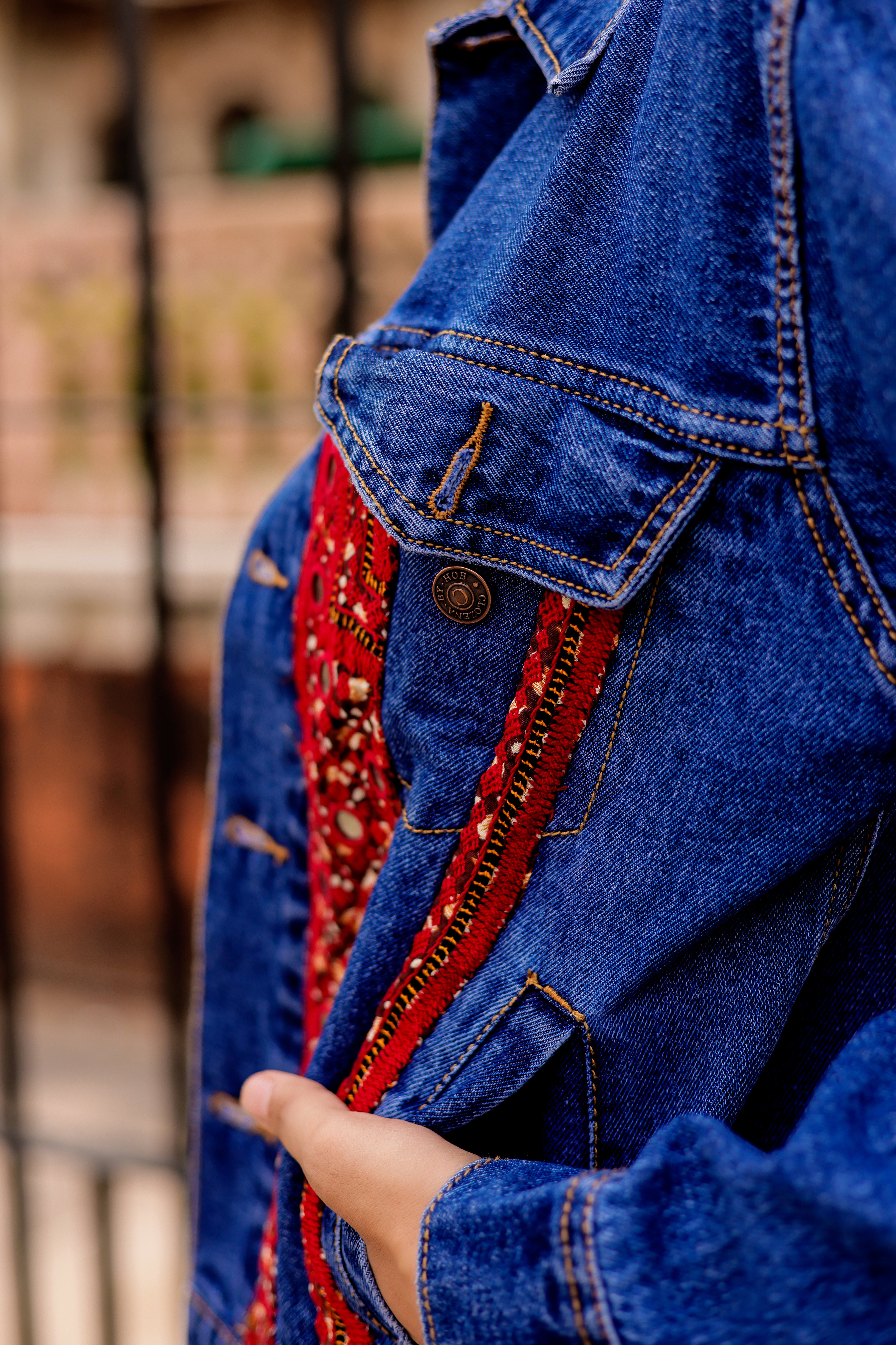 Threaded Grace Denim Jacket with Indian Artisan Touch