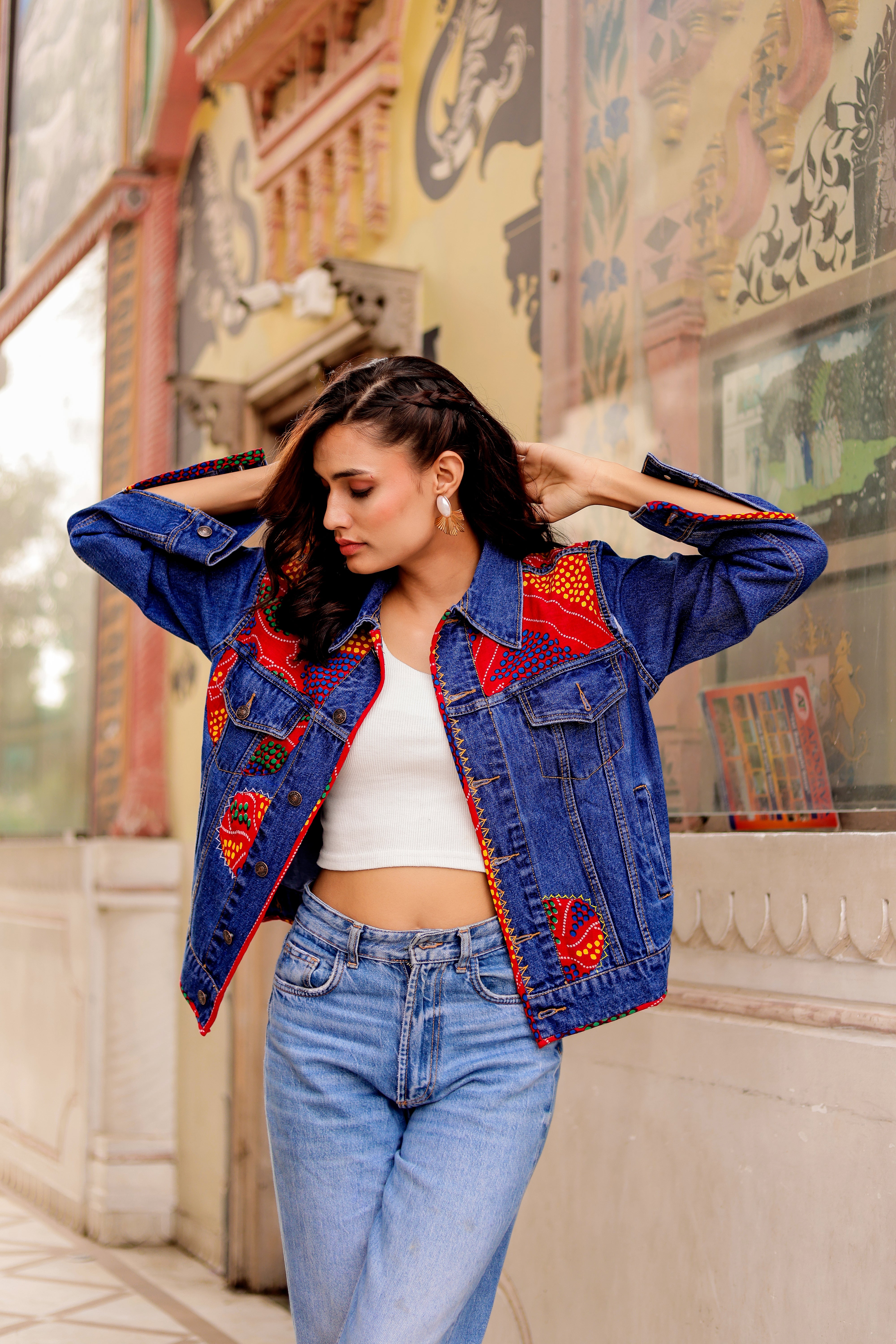Indigo Soul Denim Jacket: Handmade Indian Fusion