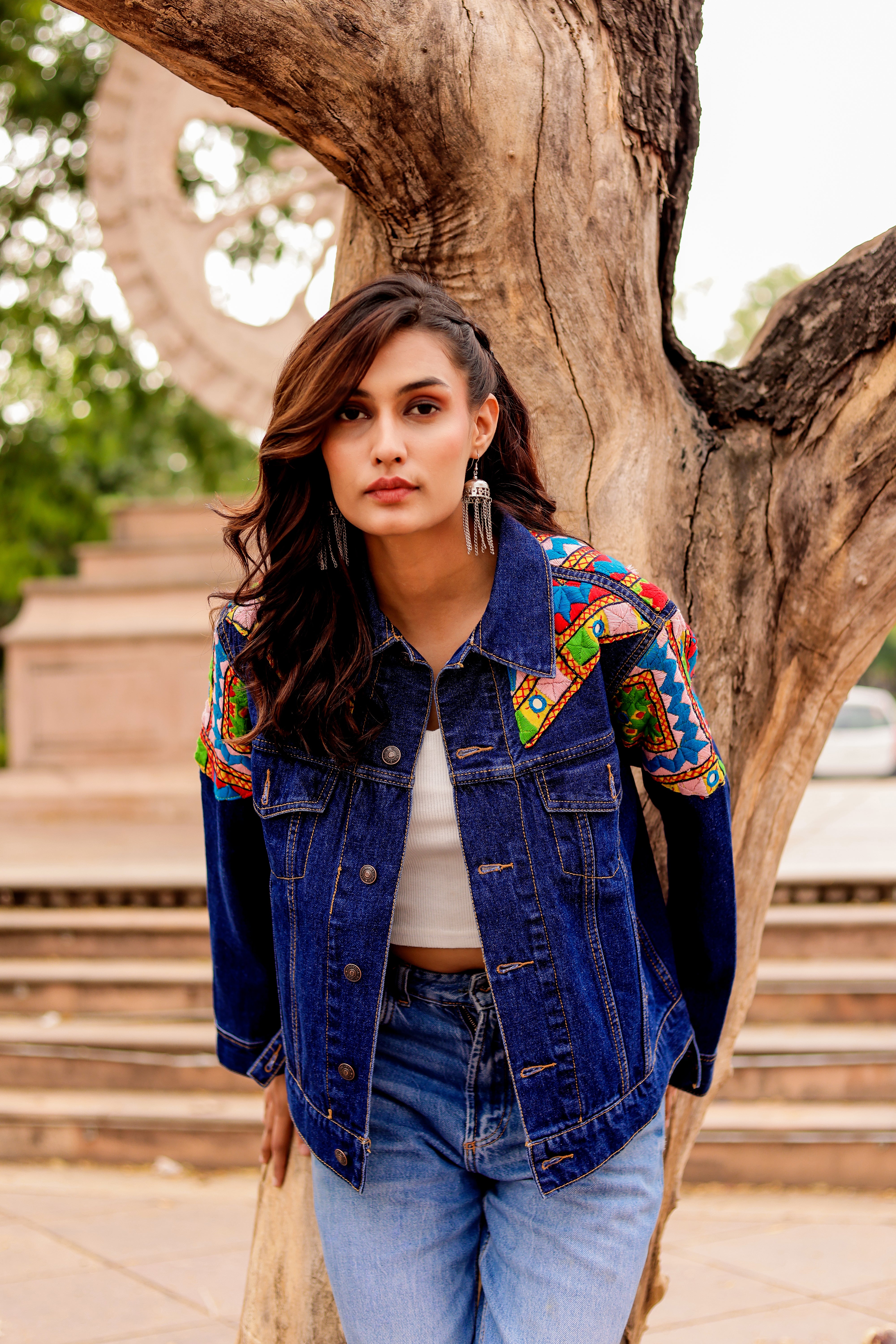 Heritage Threads: Handmade Boho-Chic Denim Jacket