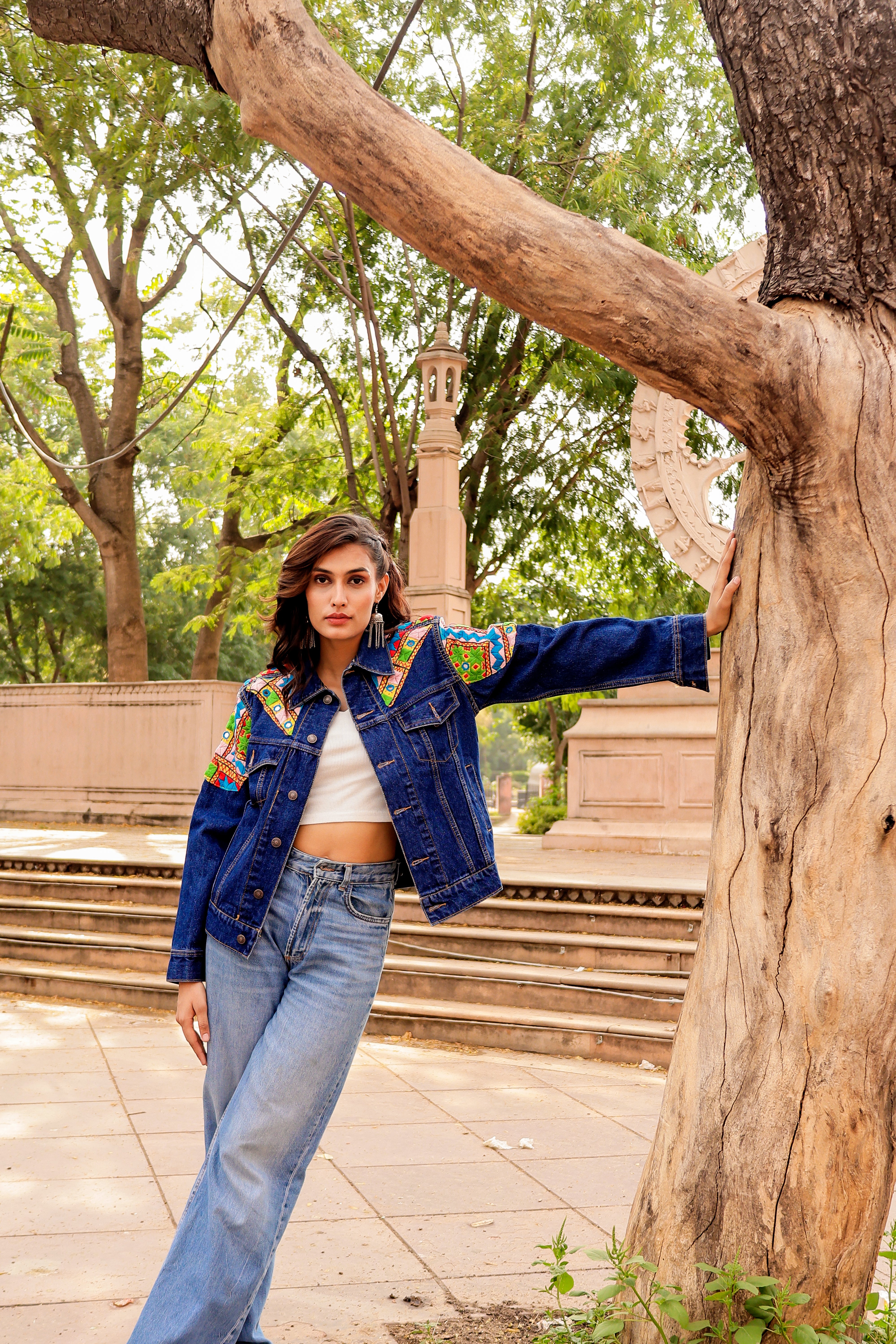 Heritage Threads: Handmade Boho-Chic Denim Jacket