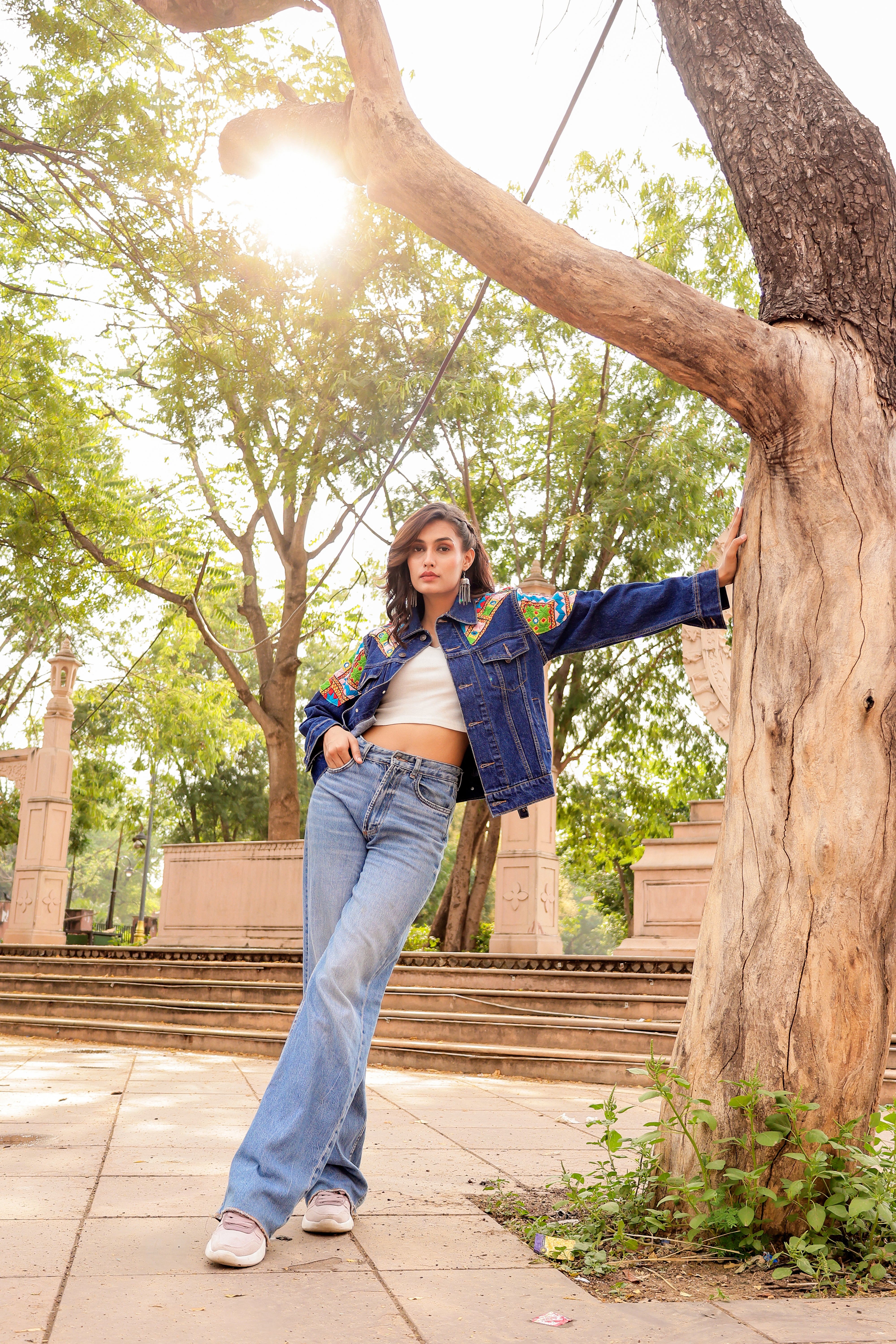 Heritage Threads: Handmade Boho-Chic Denim Jacket