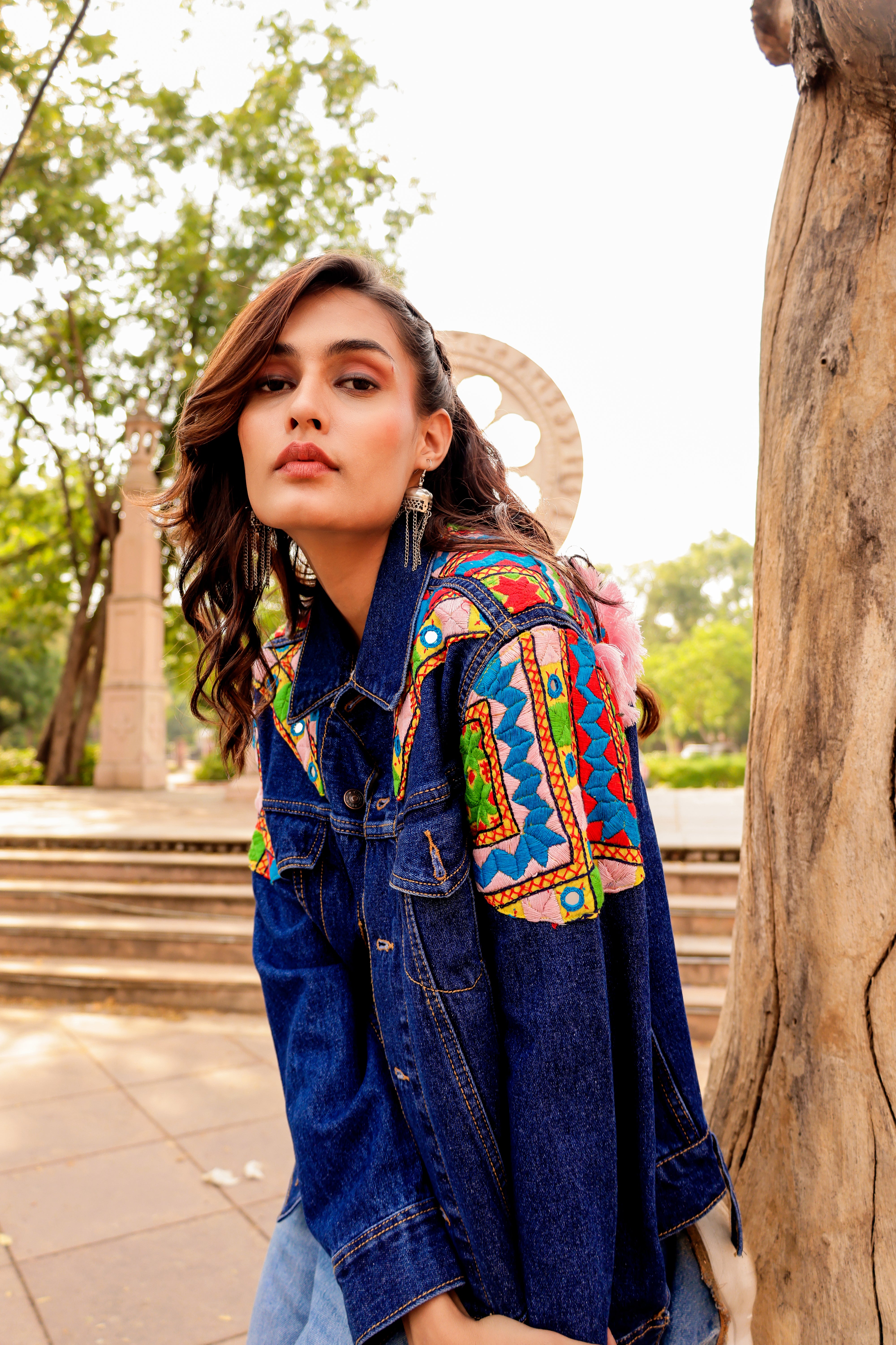 Heritage Threads: Handmade Boho-Chic Denim Jacket