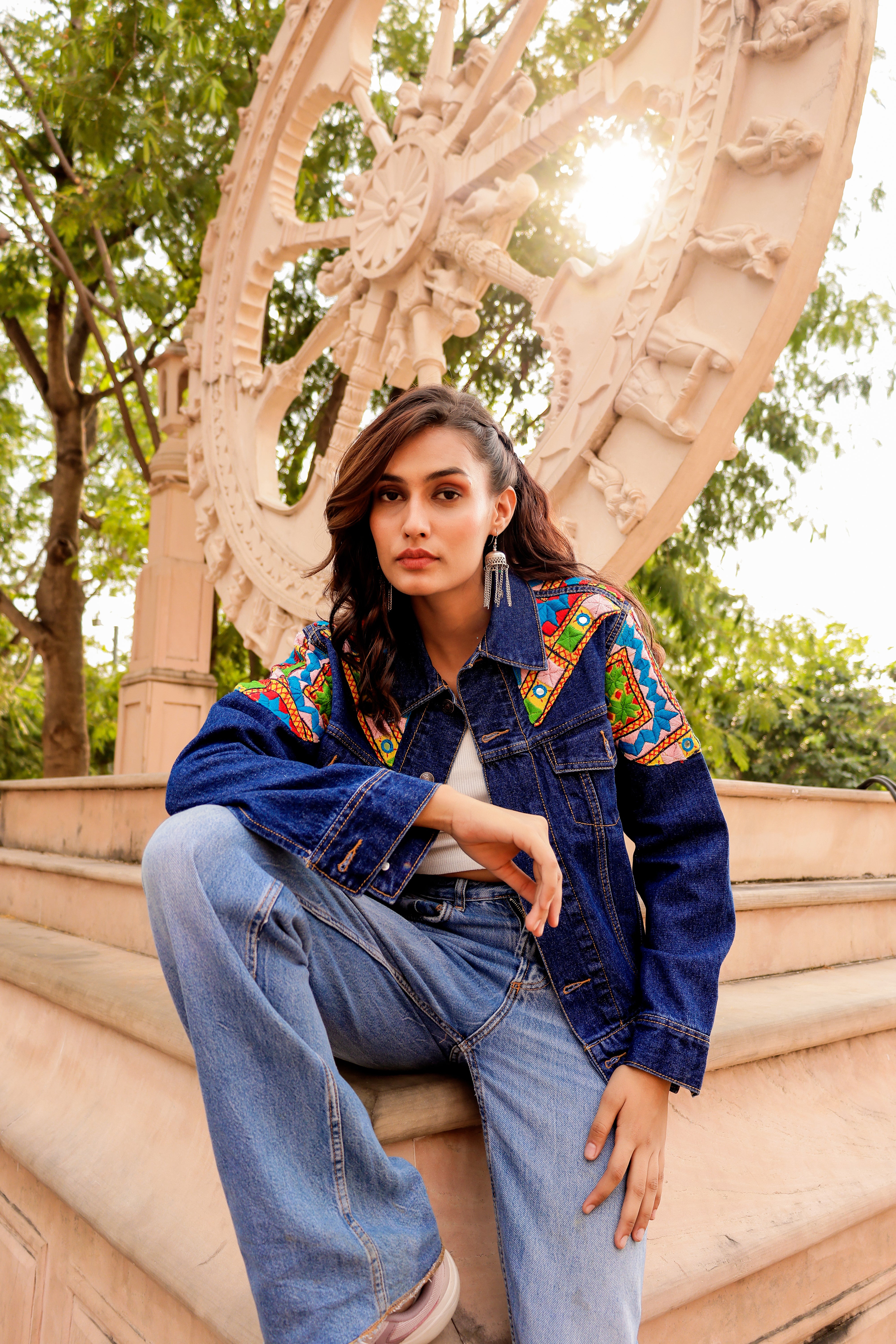 Heritage Threads: Handmade Boho-Chic Denim Jacket