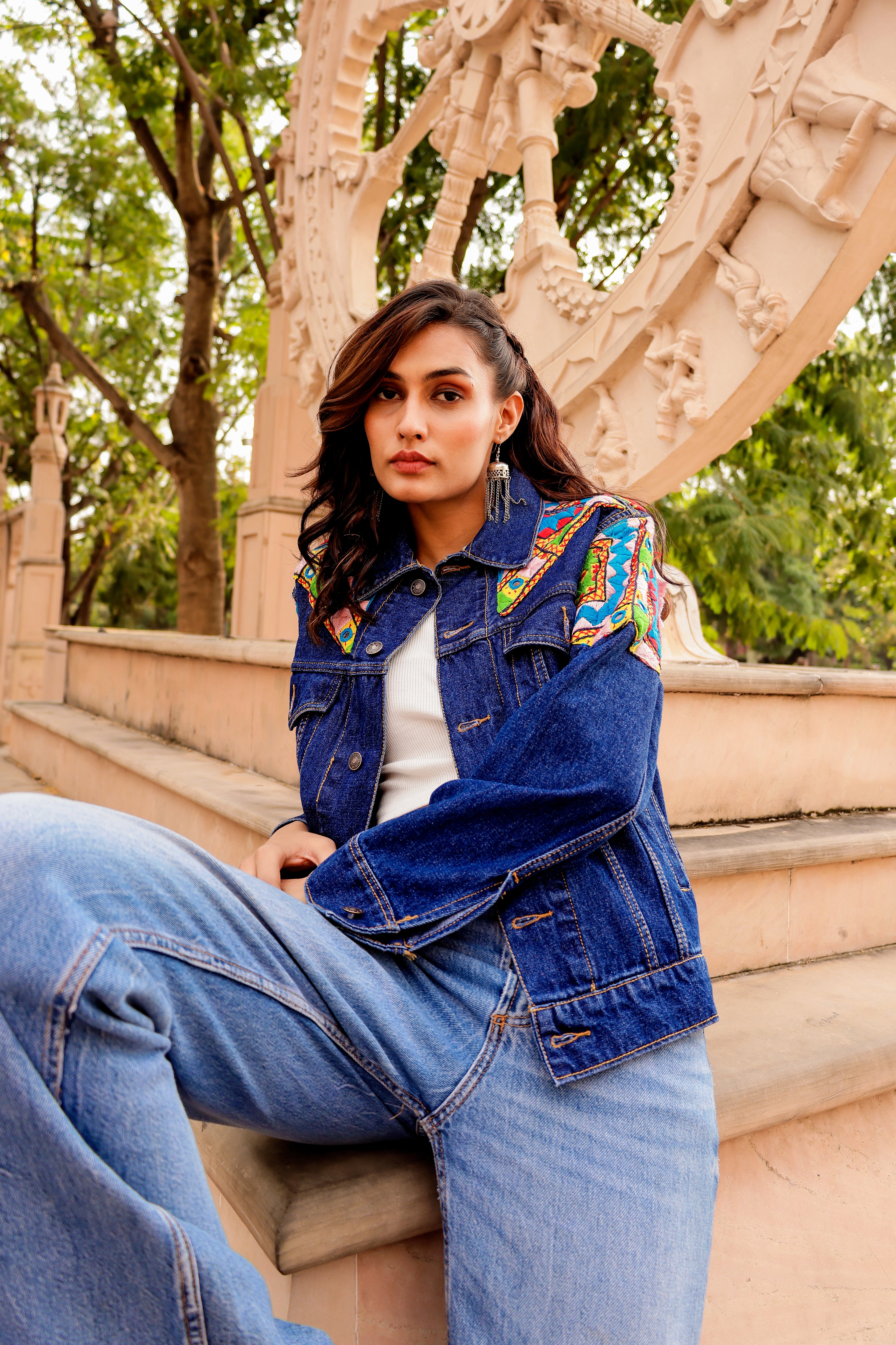 Heritage Threads: Handmade Boho-Chic Denim Jacket