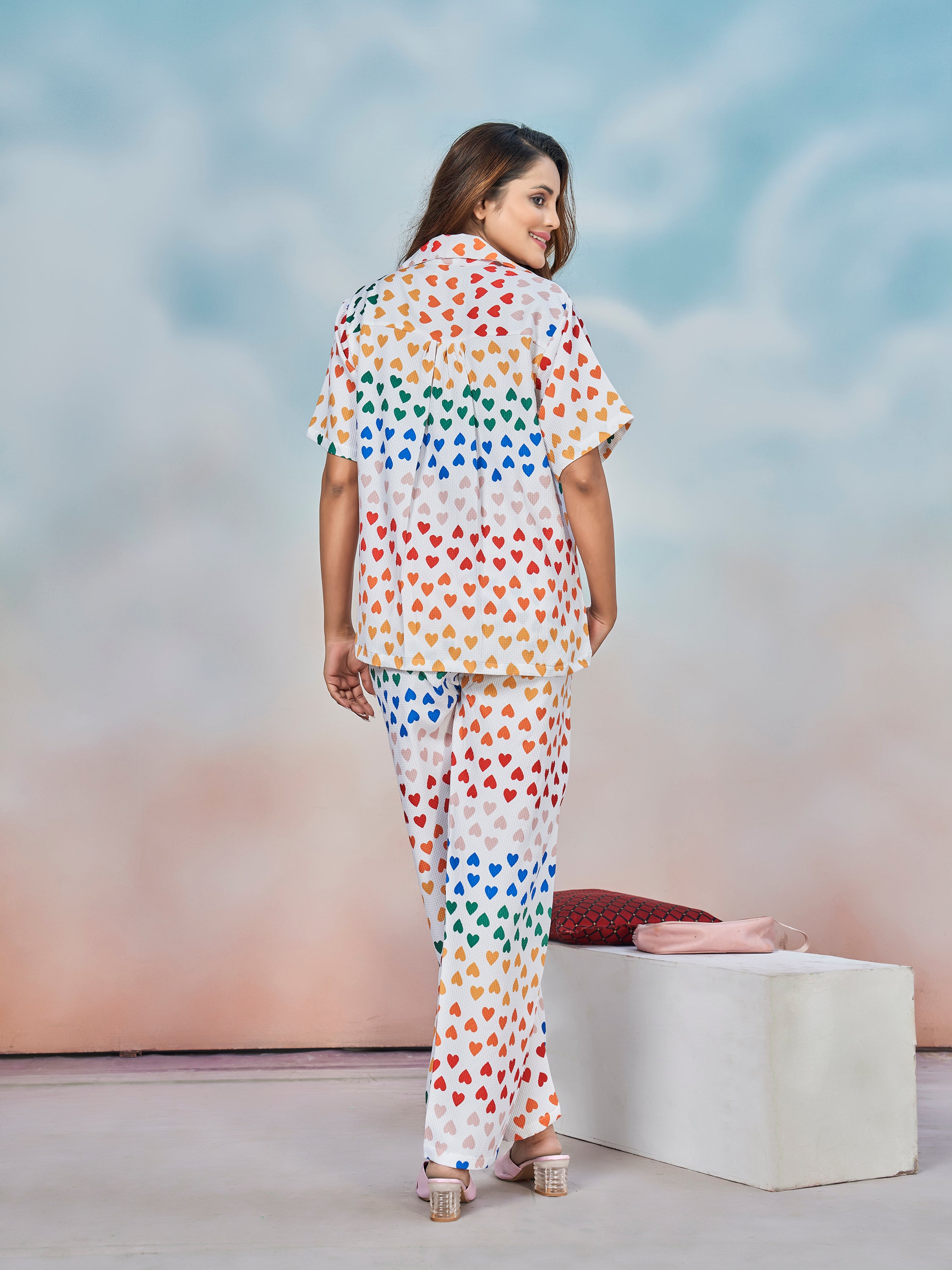 Colored Heart PJ Set