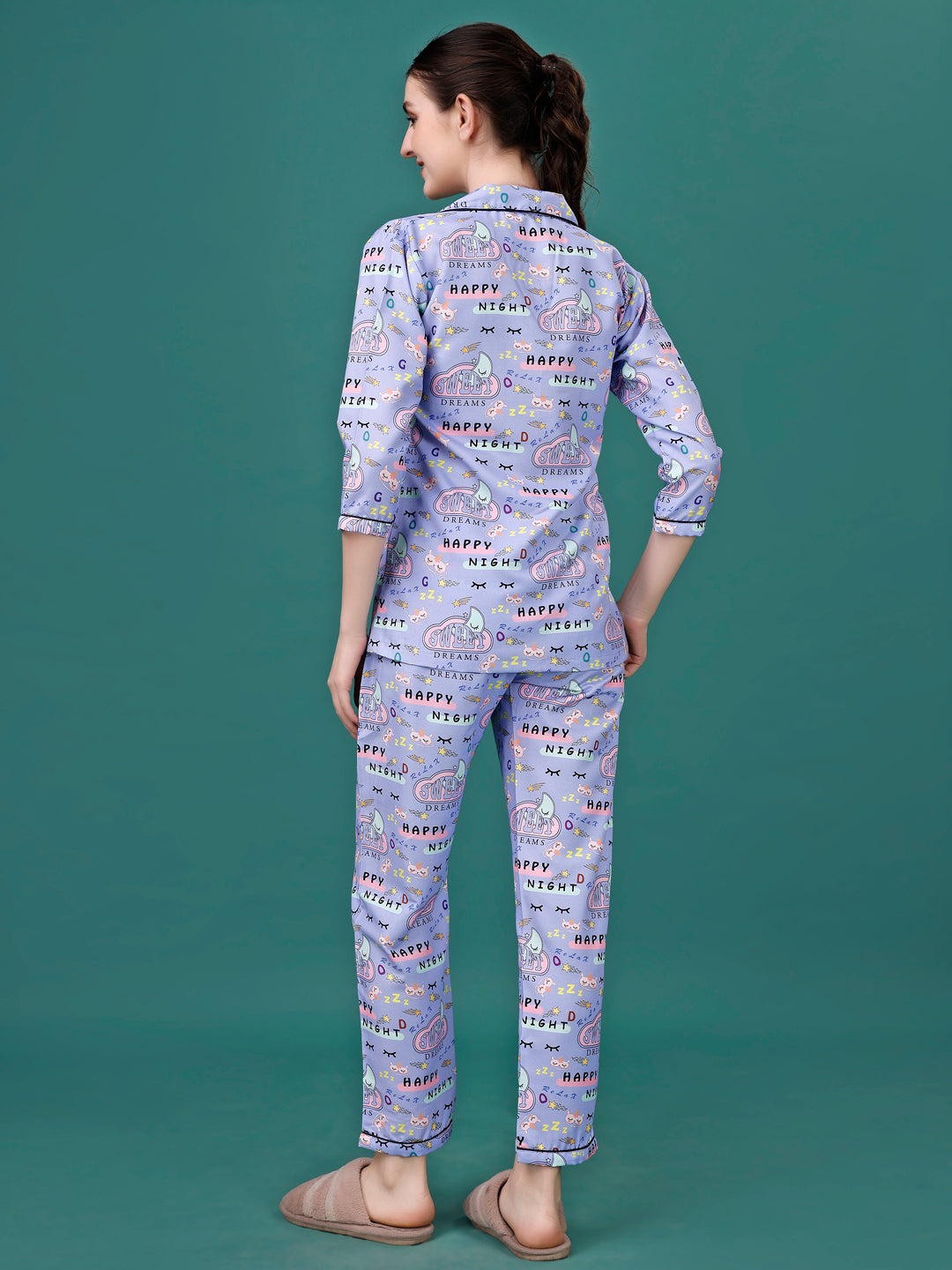 Happy Night Printed Nightsuit For Women 999