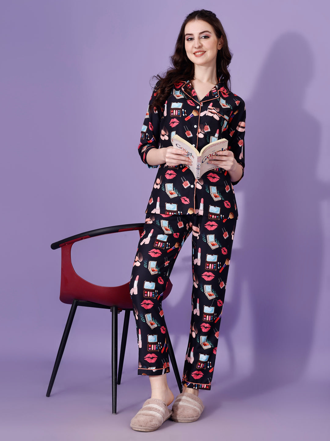 Makeup Printed Nightsuit For Women 999