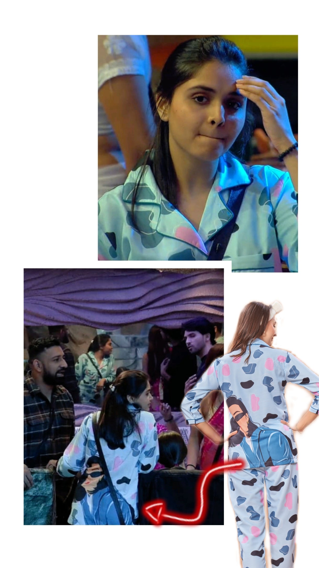 Bigg Boss 18 I AM THE BOSS Back Printed Green Stripes Pyjama Set With Free Scrunchies (BOGO)