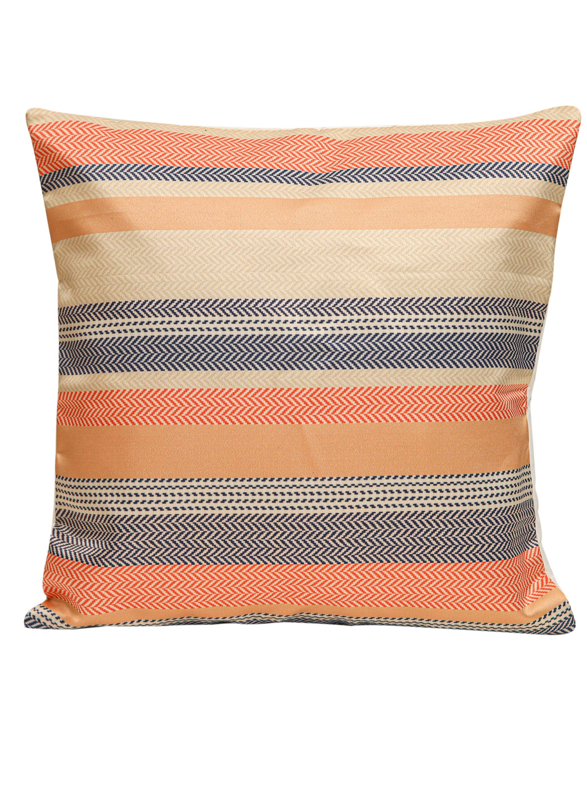 Cocktail Print Beige Color Satin Cushion Cover, Set Of 5