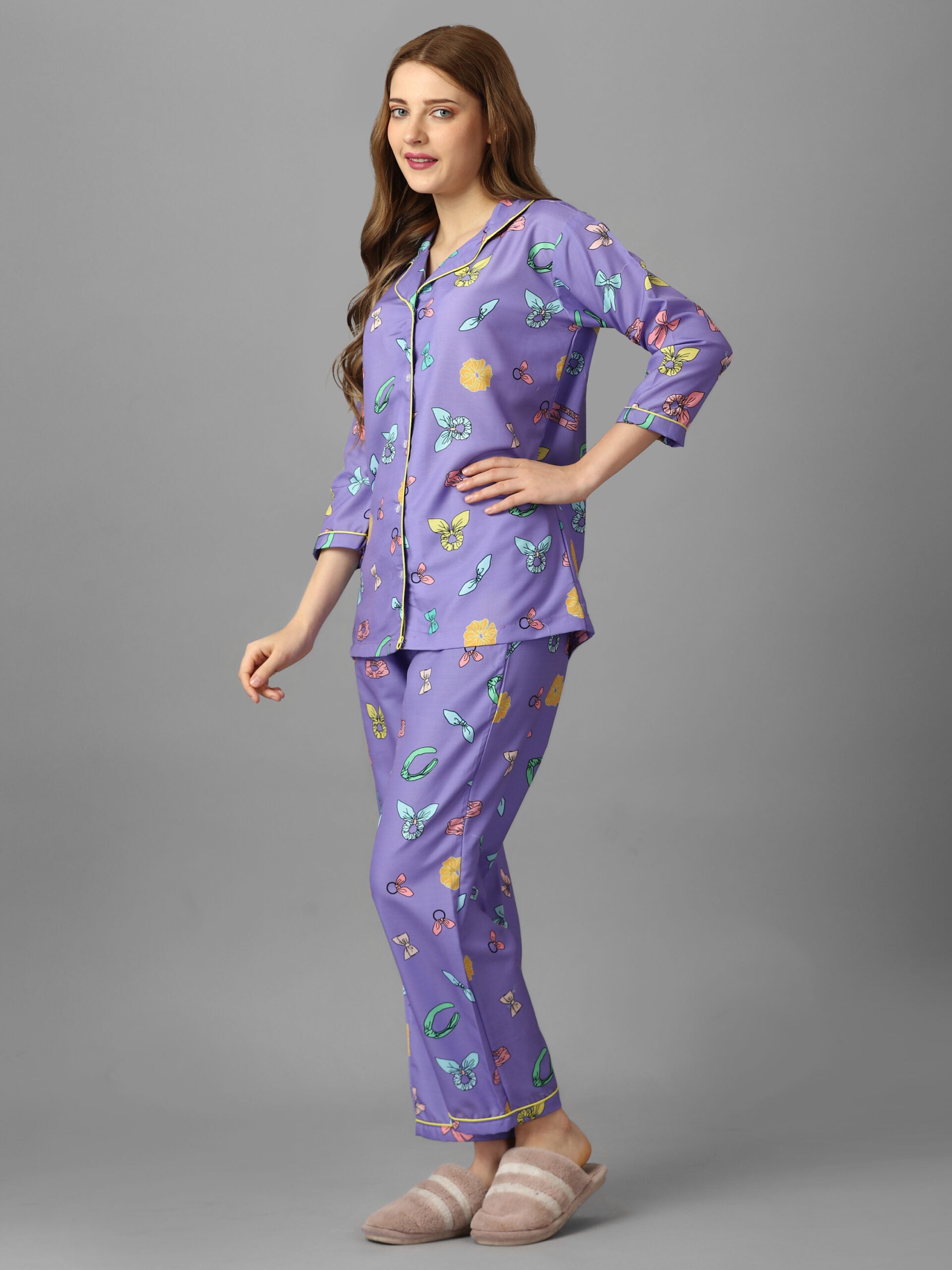 Combo- Pink Polka Girl + Happy Purple PJ Set